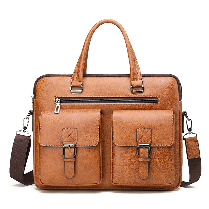 Leather Work Bag Mens - Luxury Brand Man Business Briefcase Bag