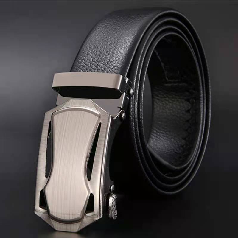 Leather Works Belt - Fashionable Business Men's Belt Metal Buckle