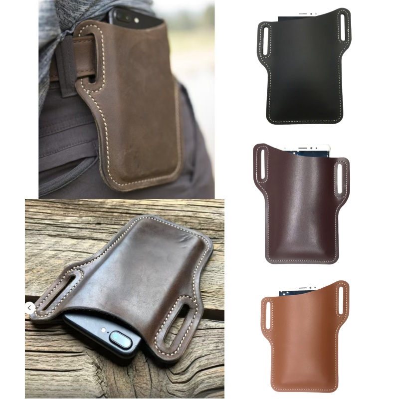 Leather Works Belt - Outdoor Storage Retro Horse Leather Phone