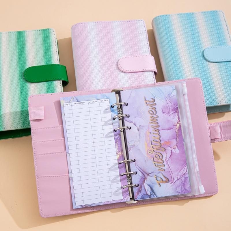Leather Work Diary - A6 PU Leather Budget Binder Notebook