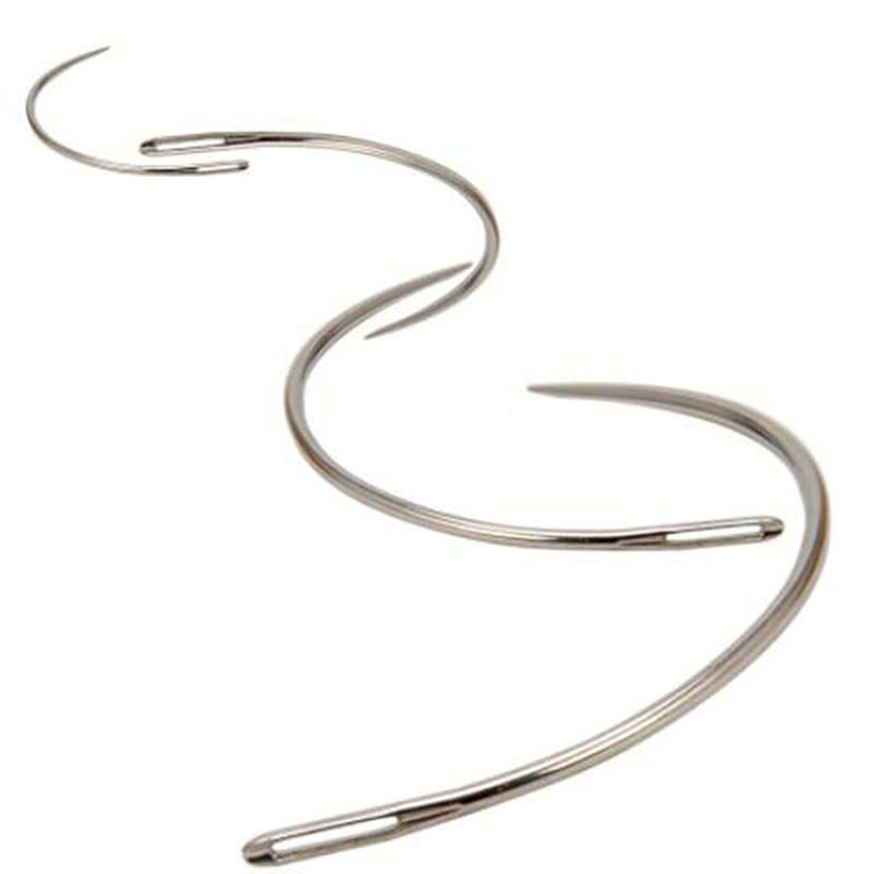 Leatherwork Hand Sewing Needles - 4Pcs Large Eye Curved Needles Kit