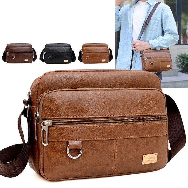 Leather Men's Sling Bag Messen - огляд і ціна Leather Work Bag Mens