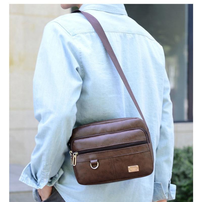 Leather Men's Sling Bag Messen - огляд і ціна Leather Work Bag Mens