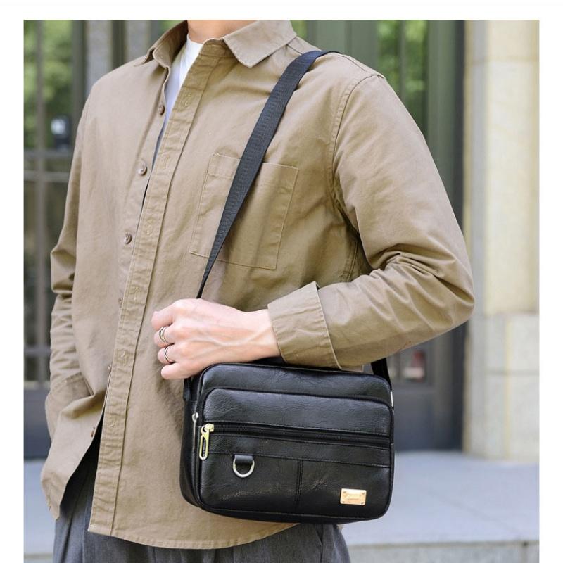 Leather Men's Sling Bag Messen - огляд і ціна Leather Work Bag Mens