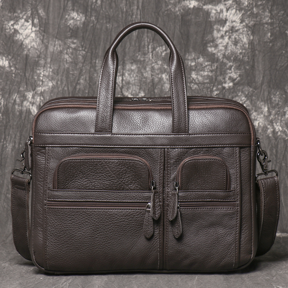 Men's Genuine Leather Briefcas - огляд і ціна Leather Work Bag Mens