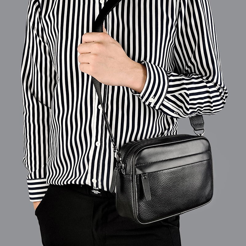 Men's Genuine Leather Shoulder - огляд і ціна Leather Work Bag Mens