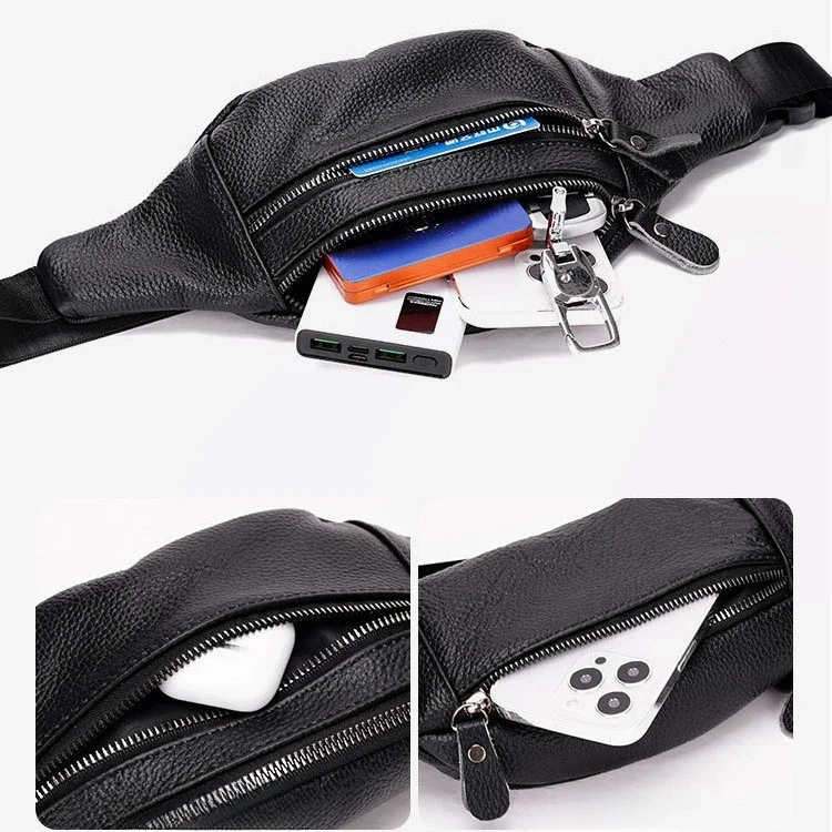 Genuine Leather Men’s Waist Ba - огляд і ціна Leather Work Bag Mens