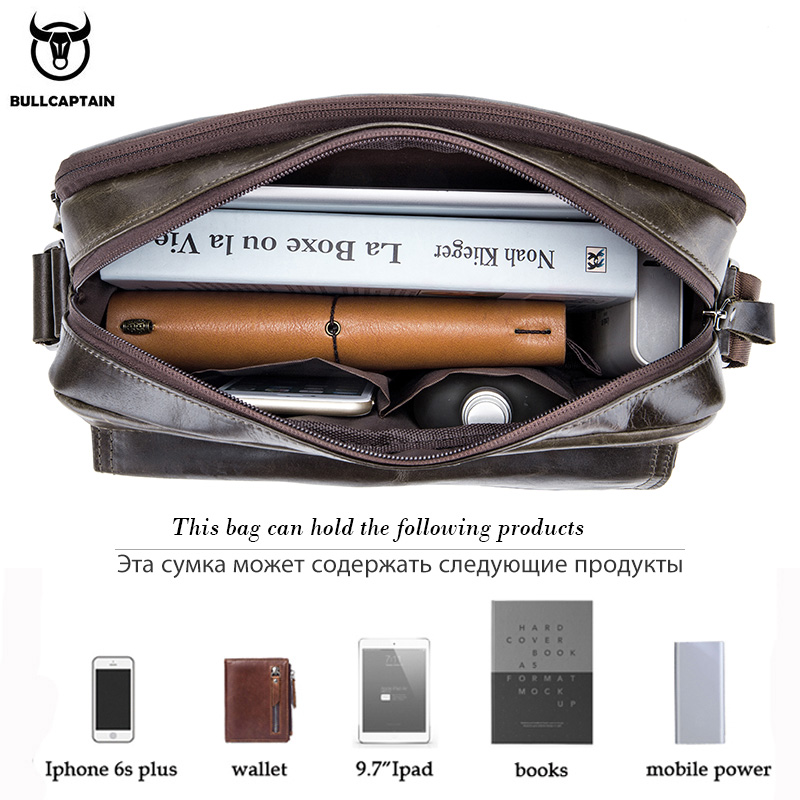 BULLCAPTAIN Genuine Leather Me - огляд і ціна Leather Work Bag Mens