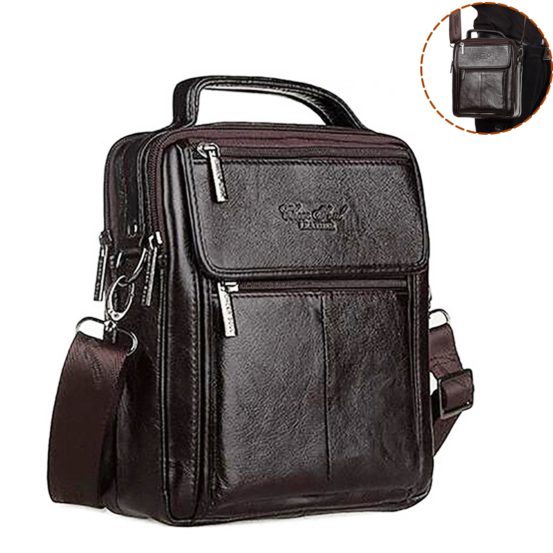 Crossbody Messenger Shoulder B - огляд і ціна Leather Work Bag Mens