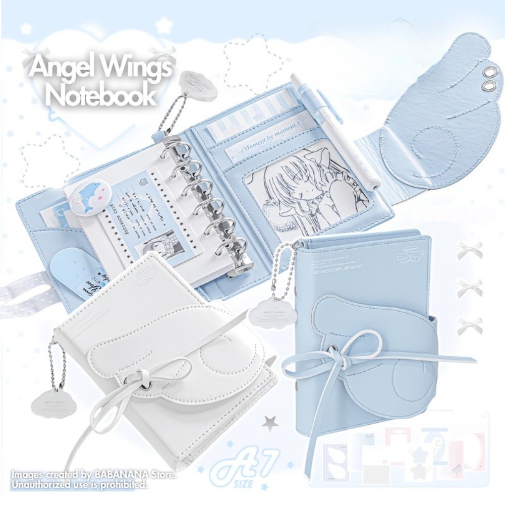 Kawaii Angel Wings Notebook A7 - огляд і ціна Leather Work Diary