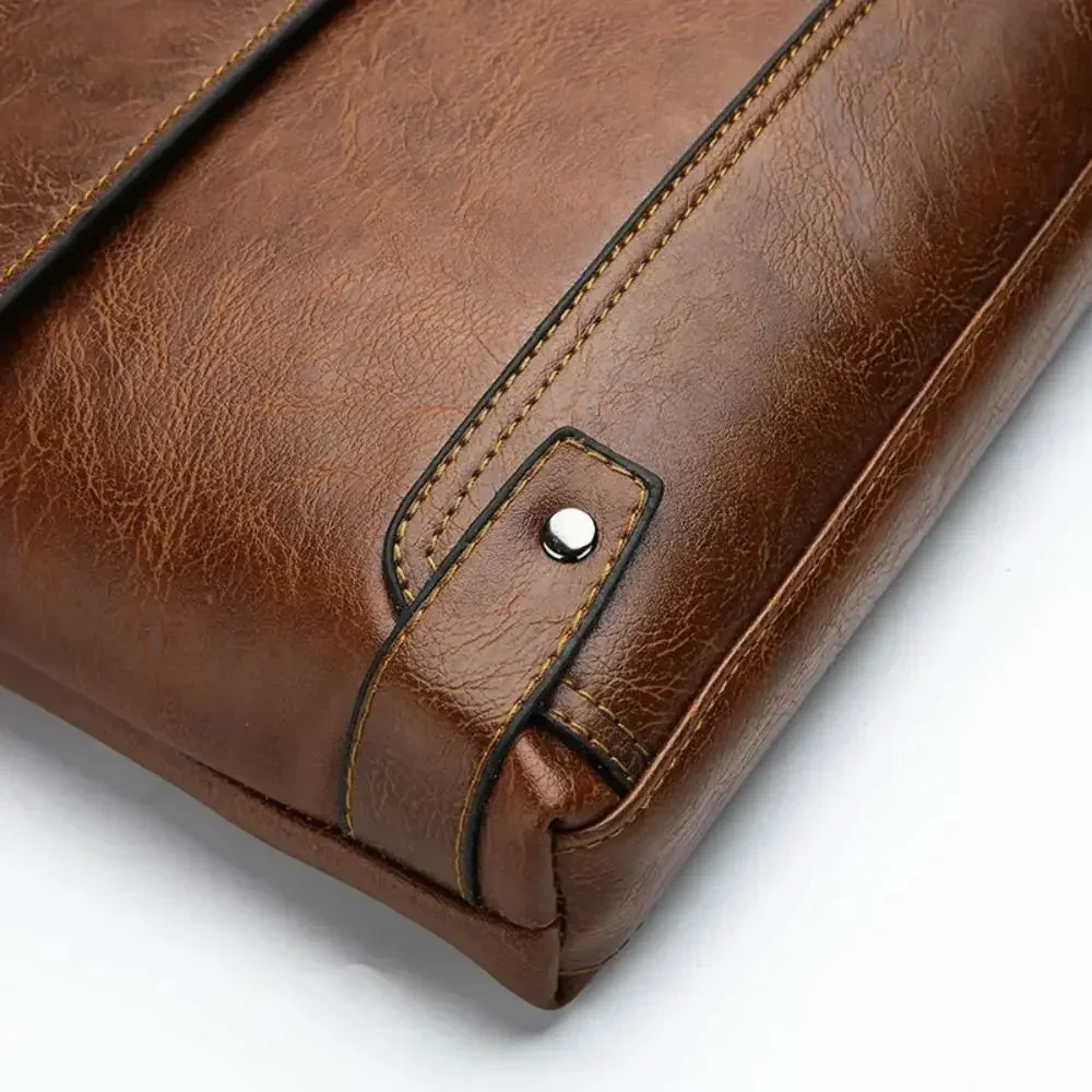 Briefcase For Men PU Leather T - огляд і ціна Leather Work Bag Mens