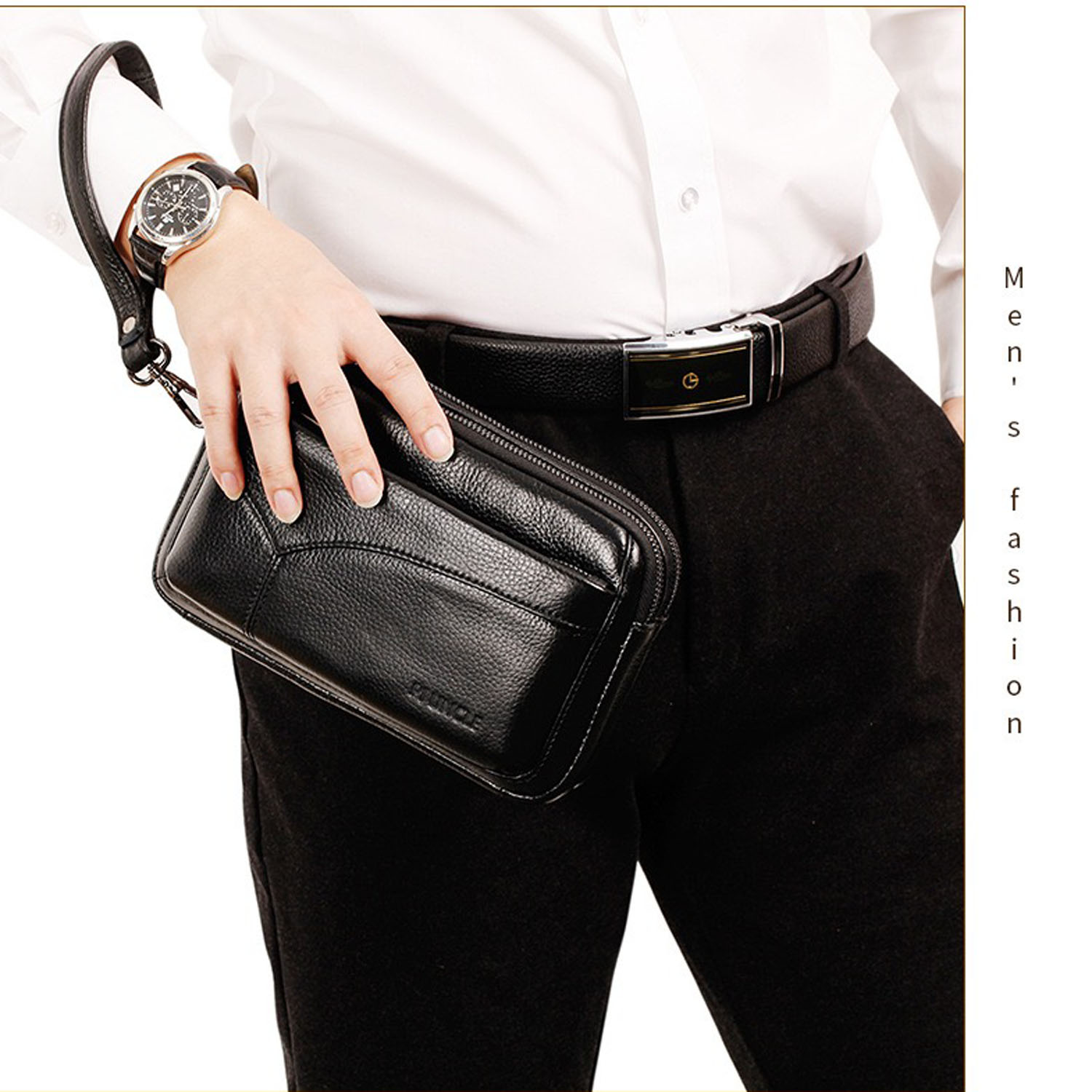 Men's Genuine Leather Fashion  - огляд і ціна Leather Work Bag Mens