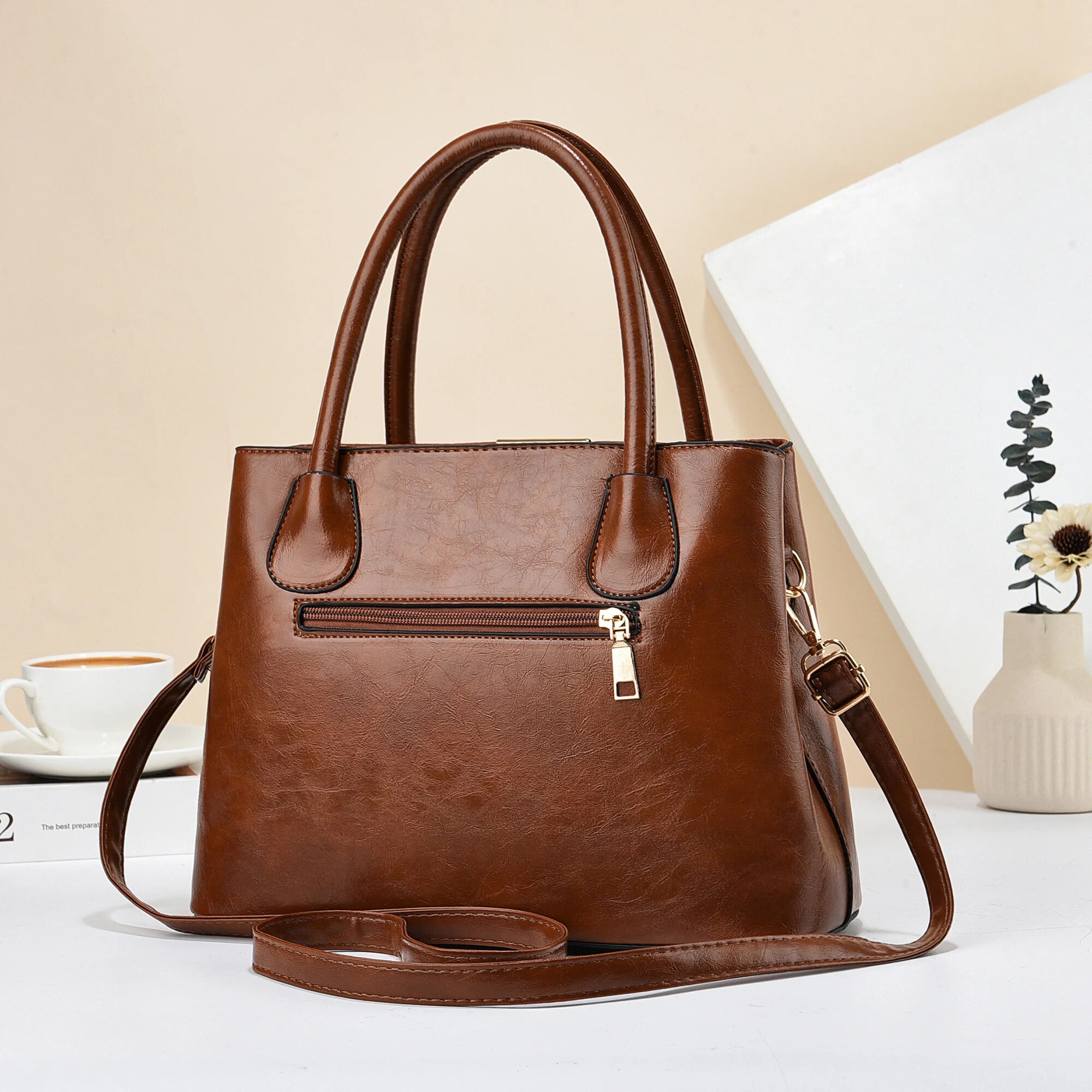 Retro Solid Color Handbags For - огляд і ціна Leather Work Handbags For Women