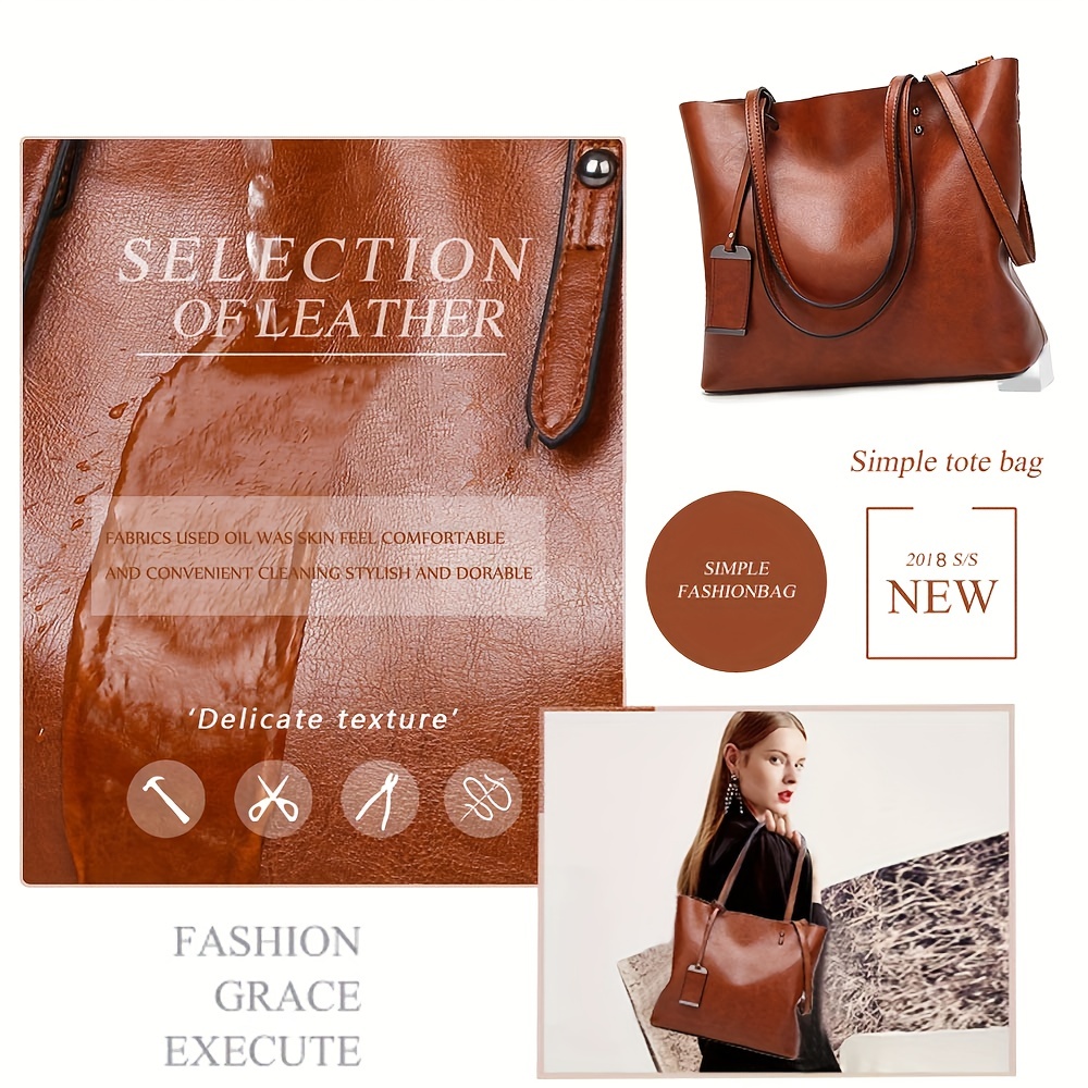 Fashionable Classic Retro Leat - огляд і ціна Leather Work Handbags For Women
